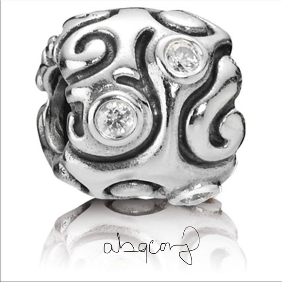 EUC Pandora 790548CZ Sterling Silver Day Dream Bead w/ Clear Zirconia - Picture 1 of 11
